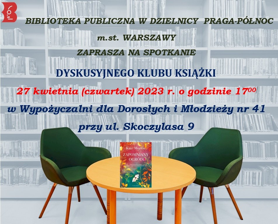 Dyskusyjny Klub Książki na Pradze Północ - kwiecień 2023 - Życie Pragi Północ