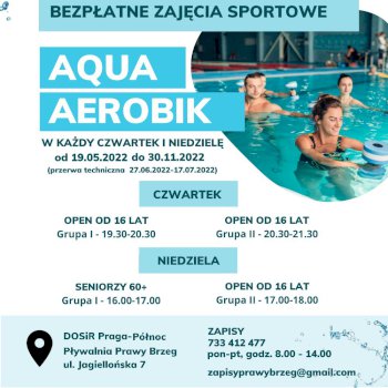 Bezpłatne zajęcia z Aqua Aerobiku na Pradze Północ - Życie Pragi Północ