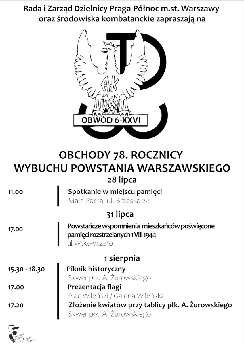 78. rocznica wybuchu Powstania Warszawskiego - obchody na Pradze Północ